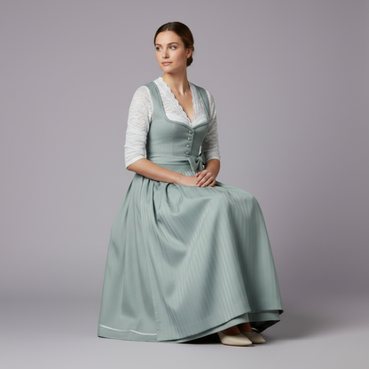 Dirndl Élégant | Tenue Oktoberfest Femme avec Chemisier et Tablier