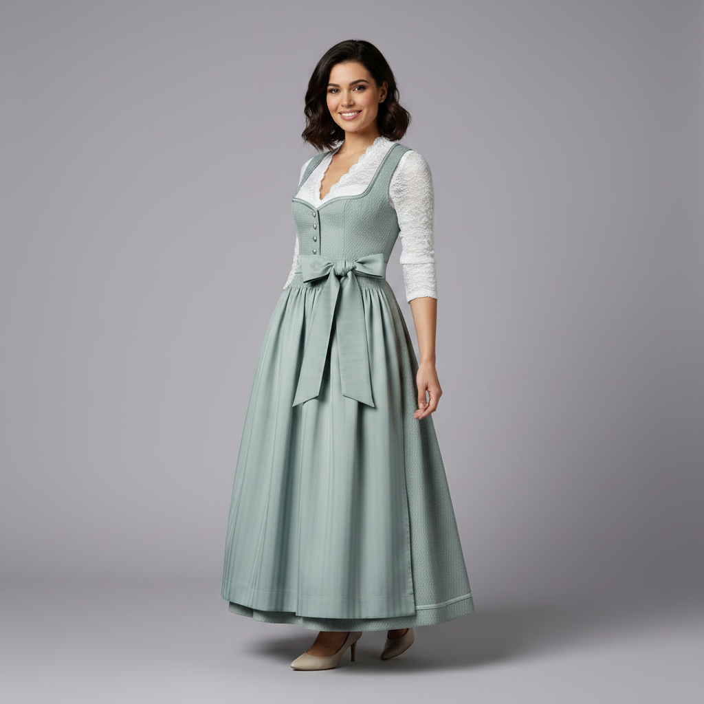 Dirndl Élégant | Tenue Oktoberfest Femme avec Chemisier et Tablier
