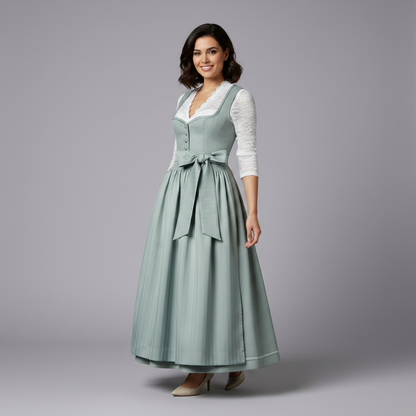 Dirndl Élégant | Tenue Oktoberfest Femme avec Chemisier et Tablier