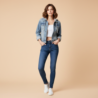 Veste En Jean Femme Avec Capuche Amovible | Veste Décontractée