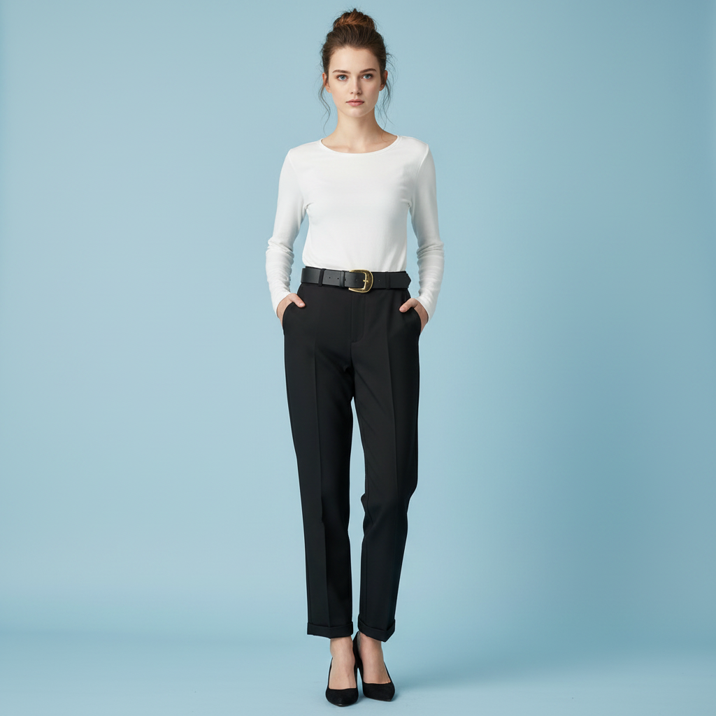 Pantalon Élégant Femme | Pantalon de Bureau Taille Haute
