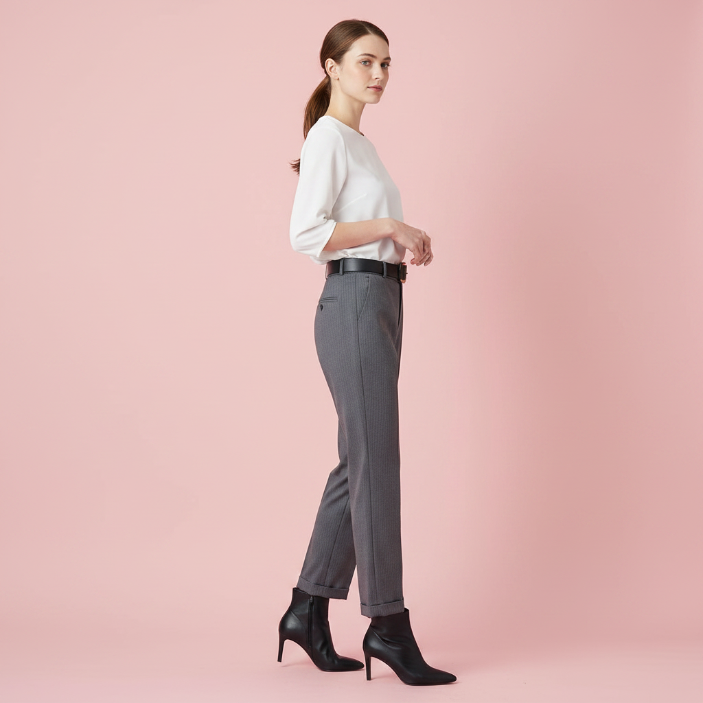 Pantalon Élégant Femme | Pantalon de Bureau Taille Haute